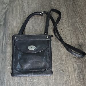 Fossil Black Leather Crossbody Bag